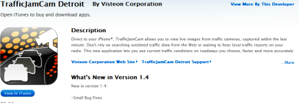 Visteon TrafficJamCam shows live views from traffic cameras in your area